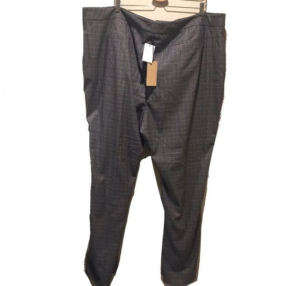 Halogen Plaid Trousers Pants Slacks Straight leg High Waisted 26 gray - Picture 1 of 6